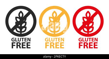 Glutenfreier Symbolsatz Stock Vektor