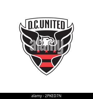 Vinnitsa, Ukraine - 10. Januar 2023: American Football Football MLS DC United Team-Logo Stock Vektor