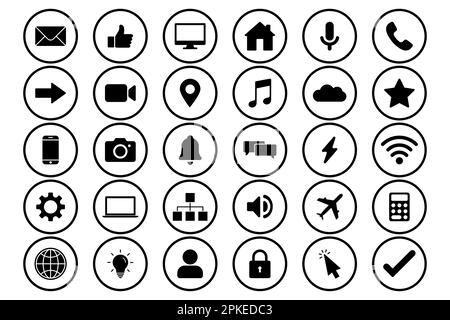 Techno Icon Set einfaches Design Stock Vektor