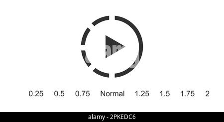 Symbolgruppe für die Videogeschwindigkeit bei der Wiedergabe Stock Vektor