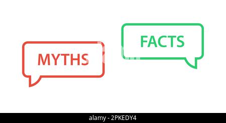 Mythen vs. Fakten Symbol Sprachblasen Stock Vektor