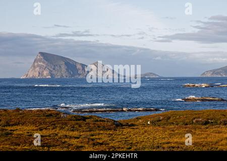 Ein ruhiger Nachmittag am Sommerende auf der Insel Sommarøy, Norwegen Stockfoto