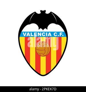 Vinnitsa, Ukraine - 8. Dezember 2022: Fußball. FC Valencia Team Club Logo-Symbol. Stock Vektor