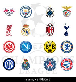 Spielen Sie außerhalb des Football-Turniers der Champions Stock Vektor