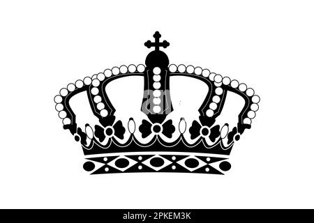 Silhouette des Kronensymbols auf weißem Hintergrund Stock Vektor