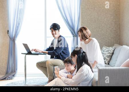 Entspannen Sie Ihre Familie Stockfoto