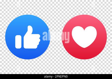 Vinnitsa, Ukraine - 20. Dezember 2022: Like Heart Facebook Icons . Stock Vektor