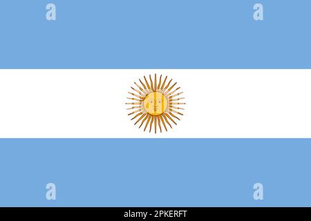 Offizielle nationale argentinische Flagge Stock Vektor