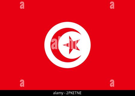 Offizieller Hintergrund der tunesischen Nationalflagge Stock Vektor