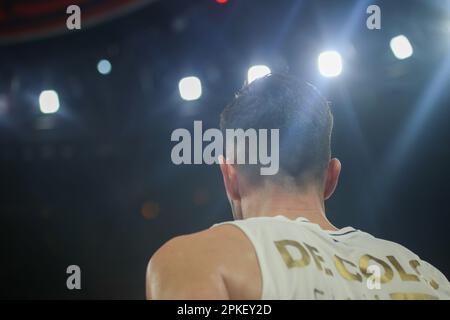 Vitoria-Gasteiz, Euskadi, Spanien. 6. April 2023. Vitoria-Gasteiz, Spanien, 06. April 2023: Der Spieler von LDLC ASVEL Villeurbanne, Nando de Colo am 33. Tag der regulären Liga der Turkish Airlines EuroLeague 2022-23 zwischen Cazoo Baskonia Vitoria-Gasteiz und LDLC ASVEL Villeurbanne am 6. April 2023 in der Buesa Arena in Vitoria, Spanien. (Kreditbild: © Alberto Brevers/Pacific Press via ZUMA Press Wire) NUR ZUR REDAKTIONELLEN VERWENDUNG! Nicht für den kommerziellen GEBRAUCH! Stockfoto