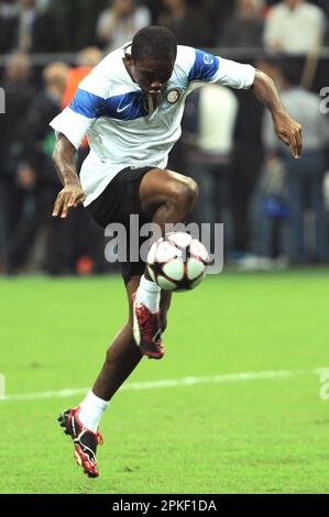 Mailand, Italien, 16/09/2009:Samuel Eto’o während des Spiels Inter Barcelona Stockfoto