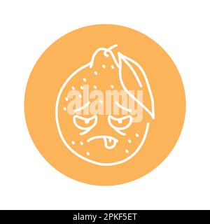 Symbol für müde Zitronenfarbe. Maskottchen der Emotionen. Piktogramm für Webseite, mobile App, Promo. Stock Vektor