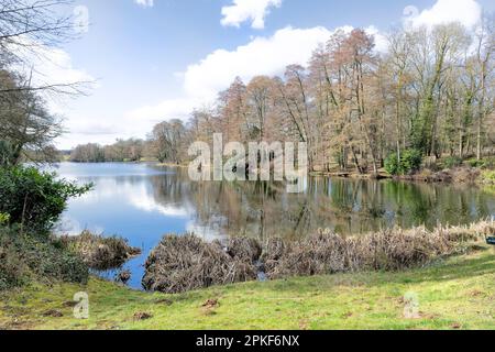 Blick auf Stowe Gardens, Buckinghamshire Stockfoto