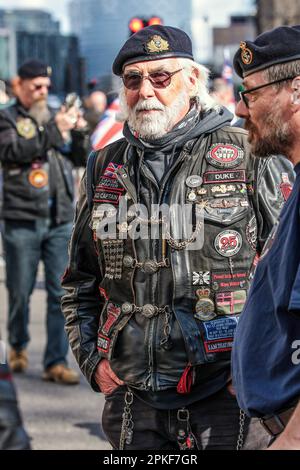 London, Großbritannien. 07. April 2023. Das ehemalige Mitglied der Parachute Regimentis, der einzige Soldat, der wegen Mordes im Zusammenhang mit den 1972 Morden in Derry verfolgt wurde. Paul Quezada-Neiman/Alamy Live News Kredit: Paul Quezada-Neiman/Alamy Live News Stockfoto
