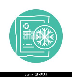 Farbliniensymbol für sofortige kalte Komprimierung. Erste Hilfe. Medizinische Hilfe. Stock Vektor