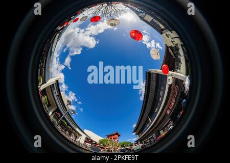 Los Angeles, JANUAR 22 2017 - sonniger Blick auf das Little Tokyo in der Innenstadt Stockfoto