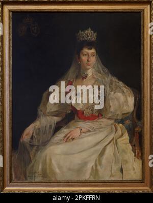 Marie Louise von Bourbon-Parma (1870-1899). Prinzessin von Bulgarien, Ehefrau von Ferdinand I. von Bulgarien. Haus Bourbon-Parma. Haus von Sachsen-Coburg-Gotha-Kohary. Porträt von Prinzessin Marie Louise von Yanko Anastasov (1892-1958), 1894. Kopie nach Philip de Laszlo (1869-1937) Teil der Sammlung von Zar Ferdinand I. National Art Gallery Sofia. Bulgarien. Stockfoto