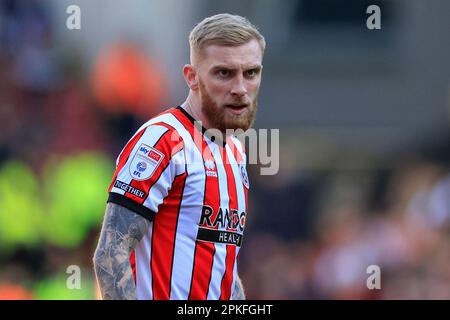 Sheffield, Großbritannien. 07. April 2023. Oliver McBurnie #9 von Sheffield United während des Sky Bet Championship-Spiels Sheffield United vs Wigan Athletic in Bramall Lane, Sheffield, Großbritannien, 7. April 2023 (Foto von Conor Molloy/News Images) in Sheffield, Großbritannien, am 4./7. April 2023. (Foto: Conor Molloy/News Images/Sipa USA) Guthaben: SIPA USA/Alamy Live News Stockfoto