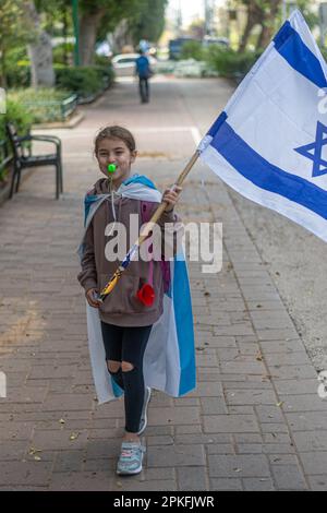 Zivile Proteste in der Stadt Rehovot Israel gegen den geplanten Wechsel der israelischen Regierung zum Obersten Gerichtshof Stockfoto