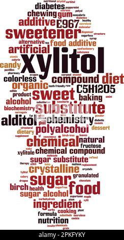 Xylit, Wortwolkenkonzept. Collage aus Worten über Xylit. Vektordarstellung Stock Vektor
