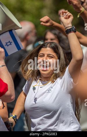 Zivile Proteste in der Stadt Rehovot Israel gegen den geplanten Wechsel der israelischen Regierung zum Obersten Gerichtshof Stockfoto