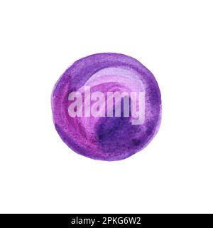Aquarell, Füllung, Pünktchenlila, handbemalt für Hochzeit, Urlaub, Logo und dekoratives Design. Abbildung isoliert auf weißem Hintergrund Stockfoto