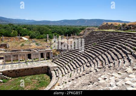 Das Theater der antiken Stadt Aphrodisien, Aydin, Türkei Stockfoto