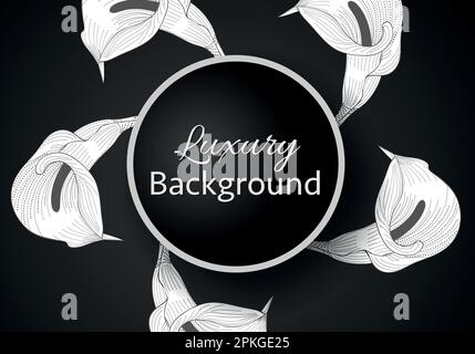 Elegantes Banner mit komplexen, parallelen weißen Linien auf dunklem Hintergrund. Vektormuster, abstrakt geometrisch. Stock Vektor