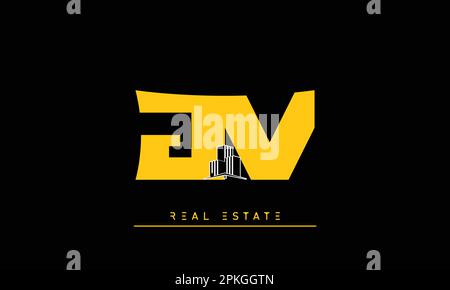 Immobilienbriefe Initialen Monogramm Logo JV , VJ Stock Vektor