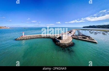 Wie Geht'S Dem Leuchtturm? co Dublin Panorama des Howth Leuchtturms in der Grafschaft Dublin Irland Stockfoto