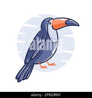 Süßes Tukan-Cartoon-Design mit Tiermotiv Stock Vektor