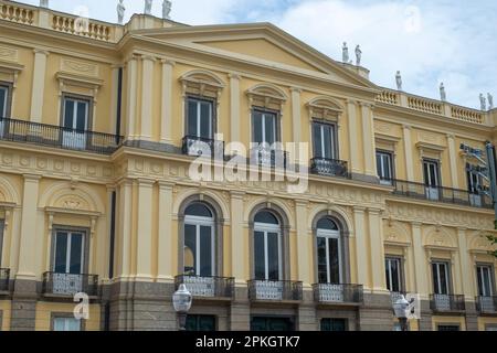 Rio, Brasilien - 07. april 2023, Quinta da Boa Vista ist ein Stadtpark im kaiserlichen Viertel von Sao Cristovao, mit Blick auf das Nationalmuseum U Stockfoto