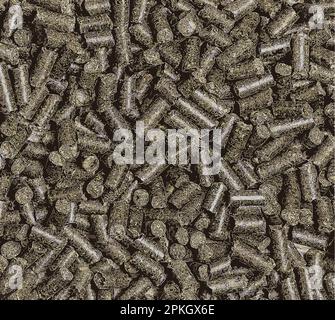 Darstellung des Hintergrunds Senna alexandrina, trocken in Granulat. Senna Gras wird als Abführmittel in der Volksmedizin angewendet. Der Begriff der Kräuterbehandlung. Stockfoto