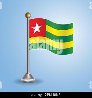 Togo-Staatsflagge. Nationales Symbol, Vektordarstellung Stock Vektor