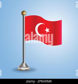 Tafelflagge der Türkei. Nationales Symbol, Vektordarstellung Stock Vektor