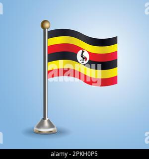 Tafel-Staatsflagge Ugandas. Nationales Symbol, Vektordarstellung Stock Vektor