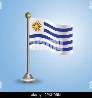 Flaggen Uruguays. Nationales Symbol, Vektordarstellung Stock Vektor