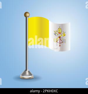 Staatsflagge der Vatikanstadt. Nationales Symbol, Vektordarstellung Stock Vektor