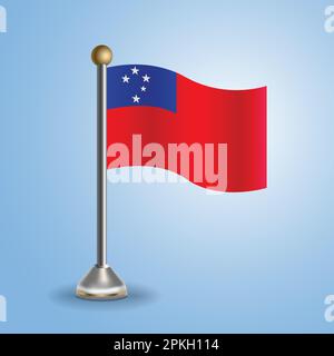 Staatsflagge von Westsamoa. Nationales Symbol, Vektorillustration Stock Vektor