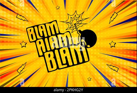 Pop-Art-Comic-Hintergrund Mit Text Im Retro-Look. Buchposter Mit Vintage-Comics Stock Vektor