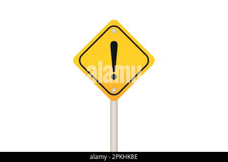 Warnschild „Gefahr“ isoliert auf weißem Hintergrund Stock Vektor