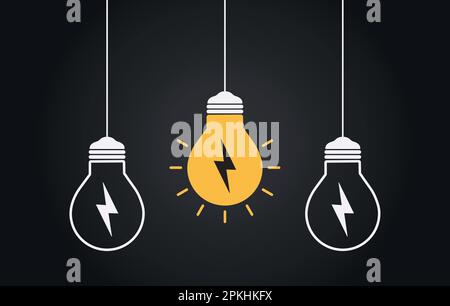 Andere kreative Glühbirne auf grauem Hintergrund Stock Vektor