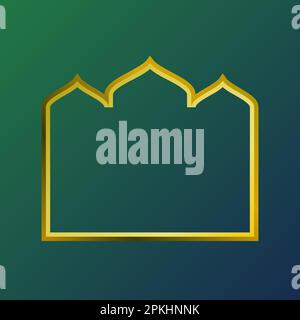 Luxuriöser goldener arabischer Rahmen. Islamischer Ornamentsstil. Islamischer Bagde. Ramadhan Logo Concept Vector. Symbolvorlage für islamische Form Stock Vektor