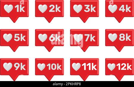Soziale Medien lieben React und „Like Heart“. Stock Vektor