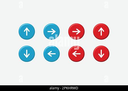 3D Pfeilsymbol- und Symbolkollektion für Illustrationsdesign Stock Vektor