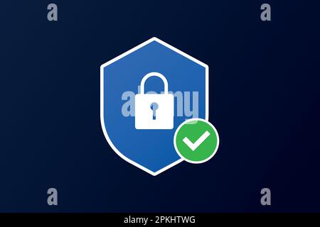 Symbol für digitale Sicherheit und Sicherheitsschloss. Stock Vektor