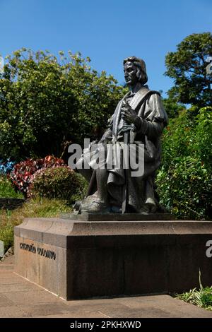 Parque de Santa (Catarina), Denkmal zu Ehren von Christoph Kolumbus, Funchal, Madeira, Portugal Stockfoto