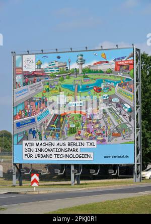 Poster, Innovationspark, Flughafen, Tegel, Reinickendorf, Berlin, Deutschland Stockfoto