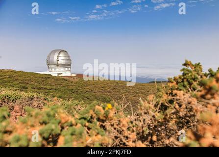Canarias Great Telescope im Astrophysik Observatorium von Roque de los Muchachos. Stockfoto