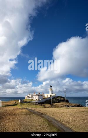 Neist Point ist ein Aussichtspunkt am westlichsten Punkt von Skye. Der Leuchtturm Neist Point befindet sich dort seit 1909. Stockfoto